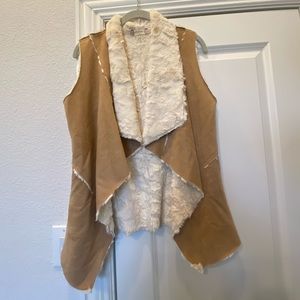 Faux leather/fur vest
